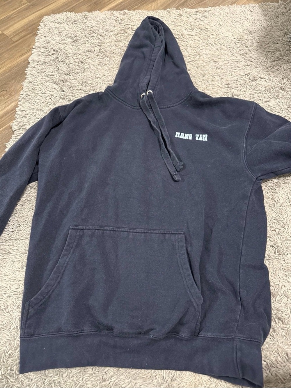 Hang Ten Navy Crewneck Hoodie with Subtle Chest Logo